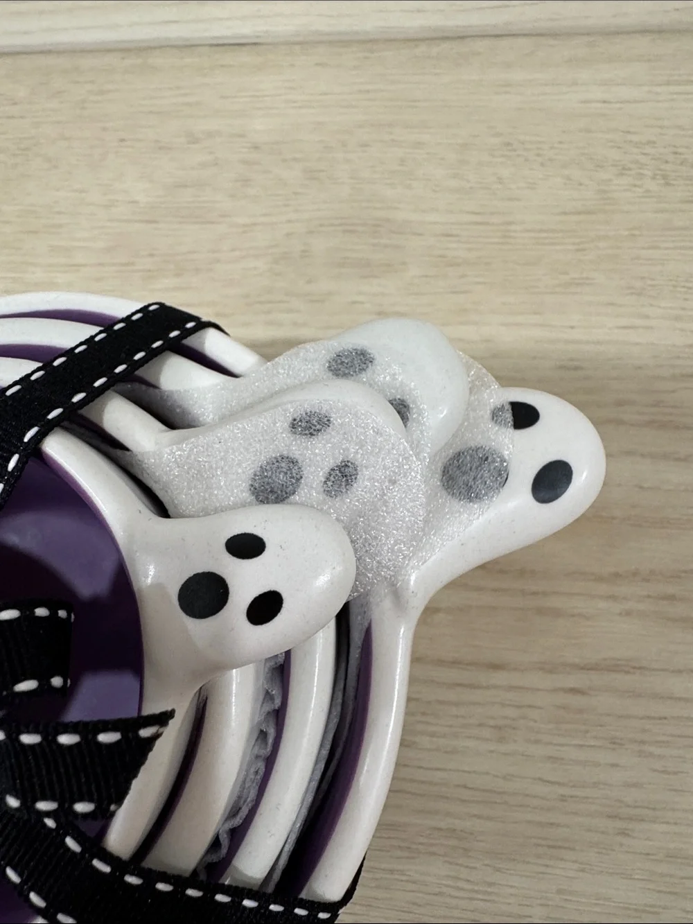 Rae Dunn Ceramic Ghost Measuring Cups - White Exterior and Purple Interior